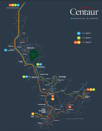 Centaur Travel Contract map