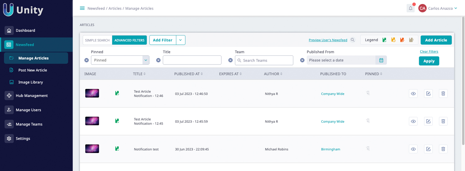 Unity Admin 1.3 – Quarterly Release 3 Unity Admin 1.3 Blog Article 3 1