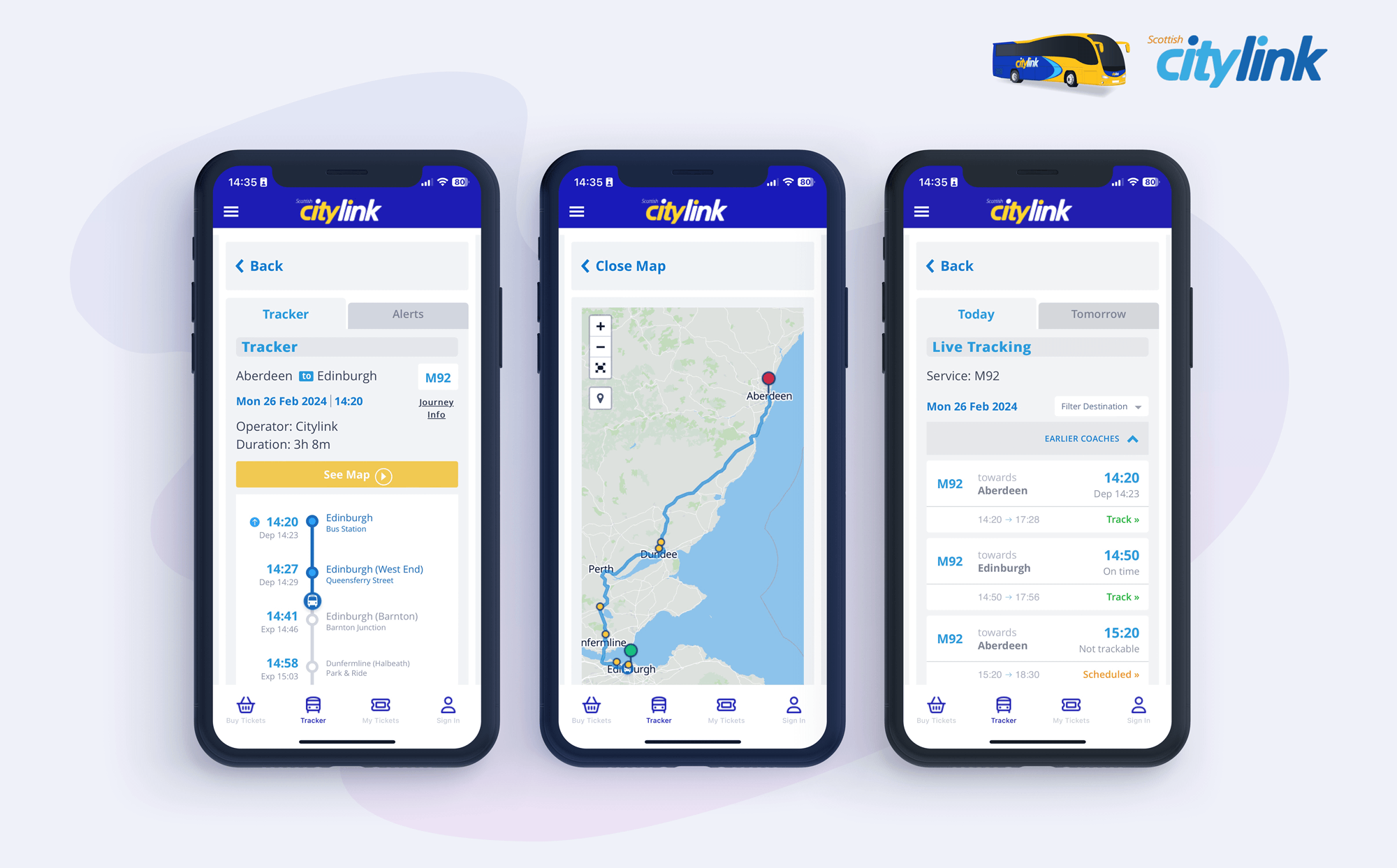 Scottish Citylink Coaches: New Mobile App Uses Coachtracker for Real-Time Travel Updates